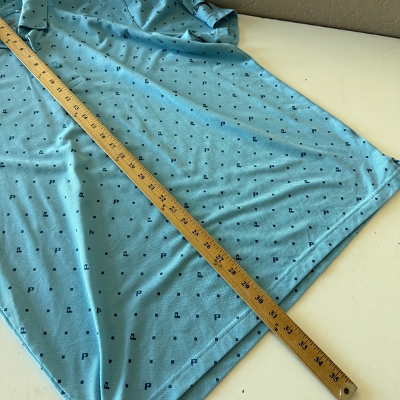 PUMA Golf Logo Argyle AOP Mint Blue Casual Collared Shirt Mens XL - Picture 6 of 6